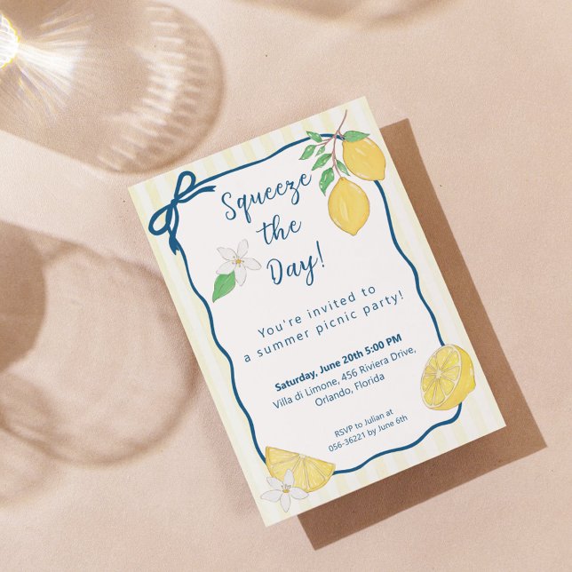 Invitación Fiesta de picnic de verano Limón Exprime el Día (Subido por el creador)