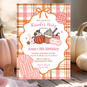 Invitación Fiesta de pijamas acogedora y caprichosa de otoño
