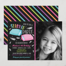 Fiesta de pijamas con foto de cumpleaños Arcoíris