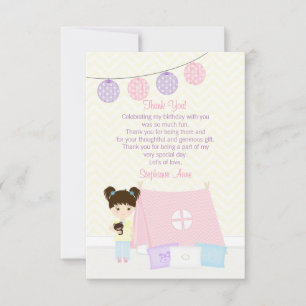 Invitación Fiesta de pijamas con glamping