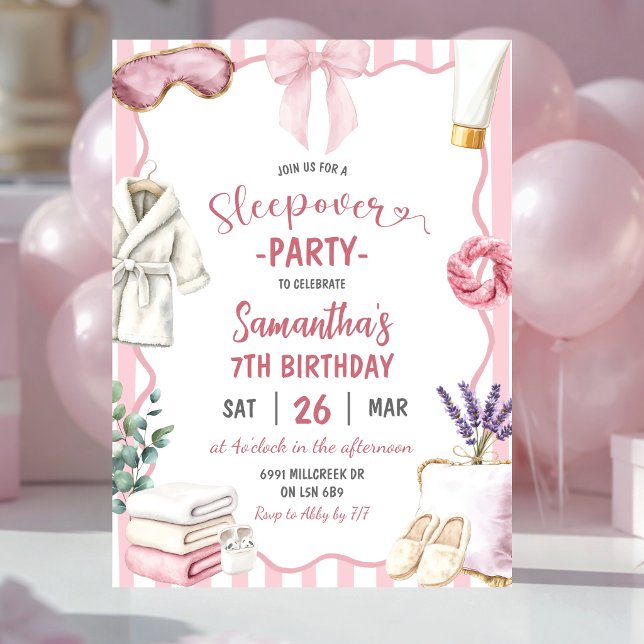 Invitación Fiesta de pijamas con tema de spa Cumpleaños (Subido por el creador)
