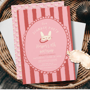 Invitación fiesta de pijamas cumpleaños chica adolescente vin