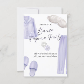 Invitación fiesta de pijamas de bunco