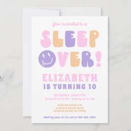 Invitación Fiesta de pijamas de chicas retro