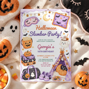 Invitación Fiesta de pijamas de cumpleaños de Halloween