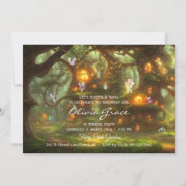 Invitación Fiesta de pijamas de hadas del bosque encantado