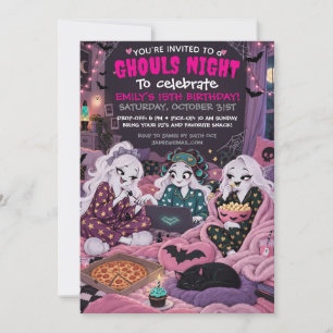 Invitación Fiesta de pijamas de Halloween Noche de Brujas