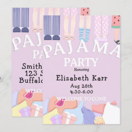 Invitación Fiesta de pijamas de lavanda