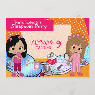 Invitación Fiesta de pijamas de los chicas