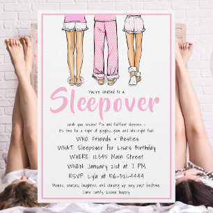 Invitación Fiesta de pijamas de moda / Fiesta de pijamas para