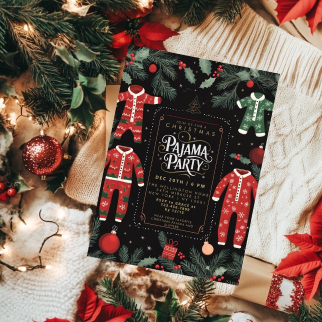 Invitación Fiesta de Pijamas de Navidad (Subido por el creador)