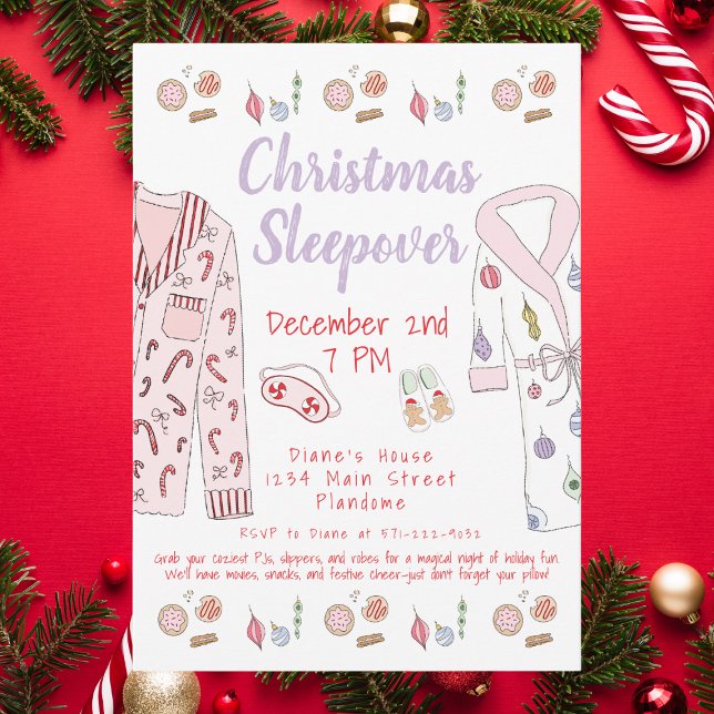 Invitación Fiesta de pijamas de Navidad  (Subido por el creador)