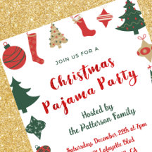 Fiesta de pijamas de Navidad Brillo ilustración ad