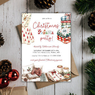 Invitación Fiesta de pijamas de Navidad vacaciones familia am