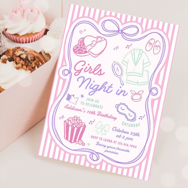 Invitación Fiesta de pijamas de noche de chicas Cumpleaños de (Subido por el creador)