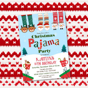 Invitación Fiesta de pijamas de vacaciones de Navidad