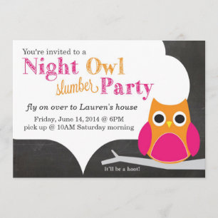 Invitación Fiesta de pijamas del noctámbulo