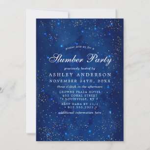 Invitación Fiesta de pijamas estelar galaxia de acuarela Star