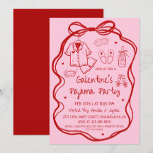 Fiesta de pijamas Galentine's caprichosa a mano al