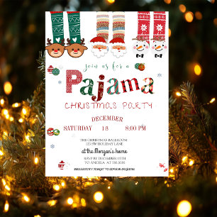 Invitación Fiesta de pijamas navideñas lindas