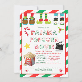Invitación Fiesta de pijamas | Noche de cine de cumpleaños co