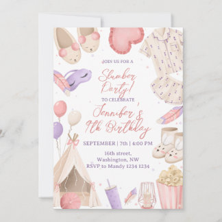 Invitación Fiesta de pijamas para dormir