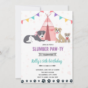 Invitación fiesta de pijamas para mascotas