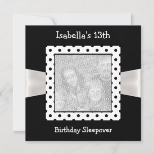 Invitación Fiesta de pijamas por 13 cumpleaños Foto de mancha