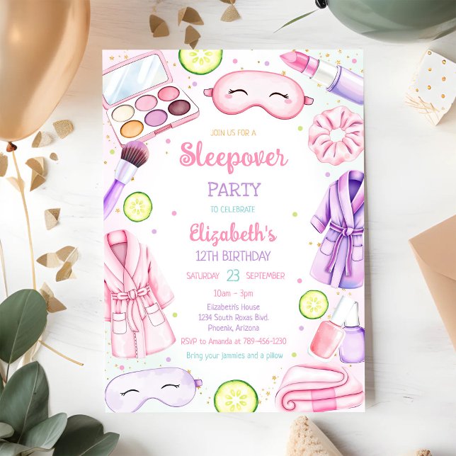 Invitación Fiesta de pijamas spa sueño mimar cumpleaños (Subido por el creador)