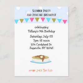 Invitación Fiesta de pijamas y desayuno de panqueques