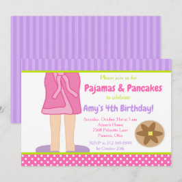 Invitación Fiesta de pijamas y panqueques de traje