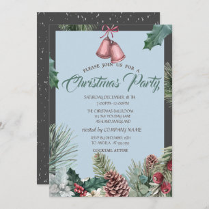 Invitación Fiesta de Pinecones Bell Snow Company Navidades