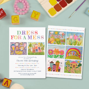 Invitación Fiesta de pintura con arte de tu hijo Cumpleaños