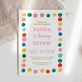 Invitación Fiesta de pintura de arte Chica de pintura Niños d