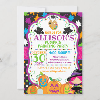 Invitación Fiesta de pintura de calabaza para niños de Hallow