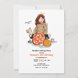 Invitación Fiesta de Pintura de Calabazas