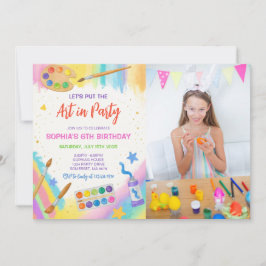 Invitación Fiesta de pintura de Fiesta de arte editable foto