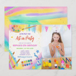 Invitación Fiesta de pintura de Fiesta de arte editable foto 