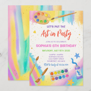 Invitación Fiesta de pintura Fiesta de arte editable Cumpleañ