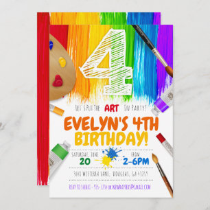Invitación Fiesta de pintura, fiesta de cumpleaños - 4