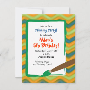 Invitación Fiesta de Pintura para Cumpleaños de Niño