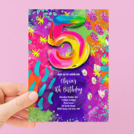Invitación Fiesta de pintura para el quinto cumpleaños