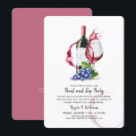 Invitación Fiesta de pintura y vino<br><div class="desc">A veces, solo necesitas una excusa para divertirte. Esta invitación tiene todos los elementos para tu evento especial de pintura y vino. Cuenta con un vaso de vino tinto con una botella y uvas juntos. Debajo hay un espacio para tu información única. En el reverso, un suave color mate rojo....</div>