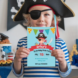 Invitación Fiesta de piratas infantiles invita a los matones
