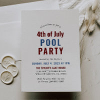 Fiesta de piscina azul blanco y rojo 4 de julio