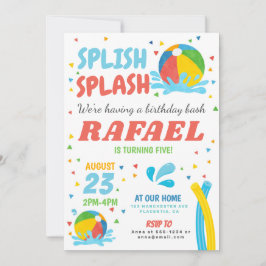 Invitación Fiesta de piscina Chica de cumpleaños