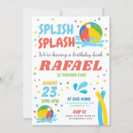 Invitación Fiesta de piscina Chica de cumpleaños