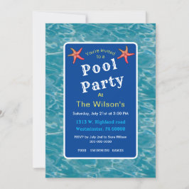 Invitación Fiesta de piscina con flotación de flamingo de agu