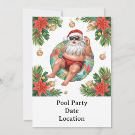 Invitación Fiesta de Piscina con tema de Navidad en Arizona
