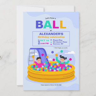 Invitación Fiesta de Piscina de Bolas